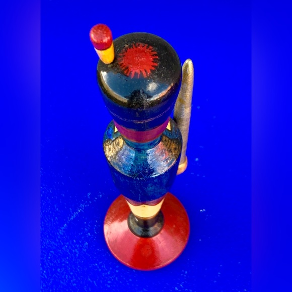 Antique Turned Hand Painted Wooden Armed Decorated Russian Toy Soldier - Picture 4 of 16